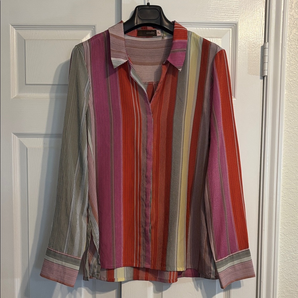 crosby. Multicolor Vertical Stripe Button-Up Top